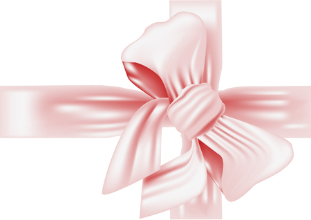 pink bow isolated on white backgroundのイラスト素材