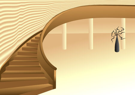 interior hall design with stair  10 EPSのイラスト素材