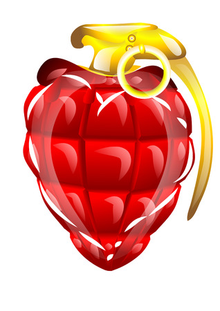 Hand grenade in a heart shape  10 EPSのイラスト素材