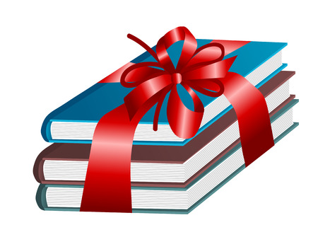 books as a gift isolated on a white backgroundのイラスト素材