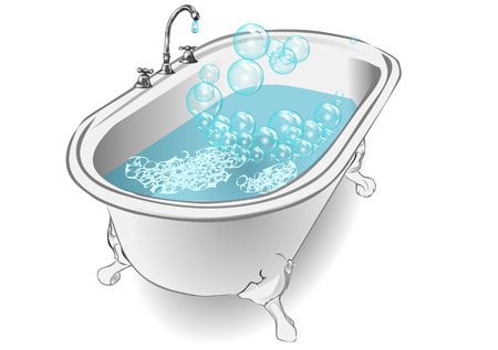 bubble bath on white background  のイラスト素材