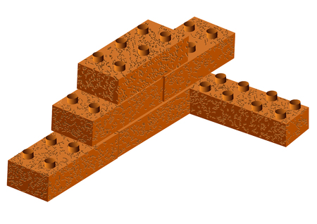building box  abstract bricks isolated on whiteのイラスト素材