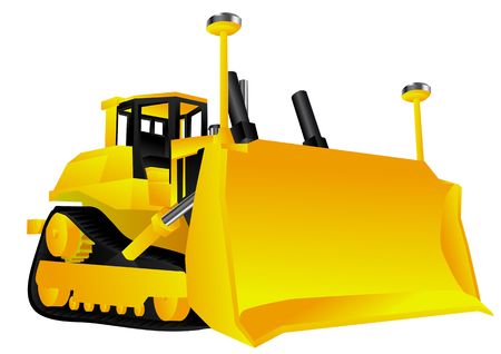 bulldozer isolated on a white background  のイラスト素材