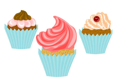 cupcakes isolated on white background  
