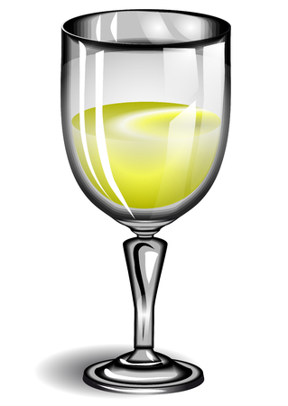 glass of white wineのイラスト素材
