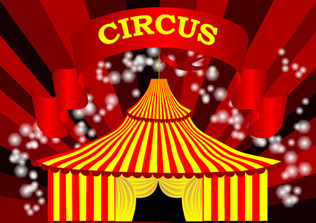 circus  frame with circus tent with lightのイラスト素材