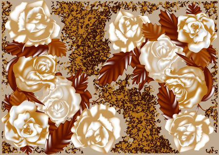 rose garden  abstract floral background with rosesのイラスト素材