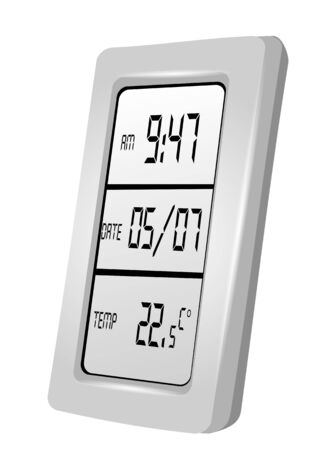 date time clock isolated on a white backgroundのイラスト素材