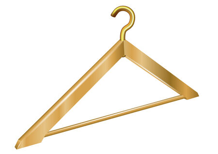 wooden hanger isolated on a white backgroundのイラスト素材