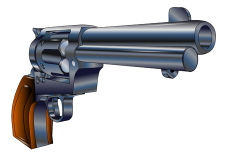 revolver isolated on white backgroundのイラスト素材