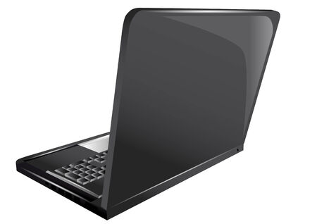 back laptop isolated on a white backgroundのイラスト素材