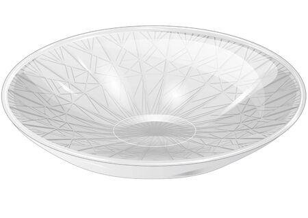 empty white bowl isolted on white backgroundのイラスト素材
