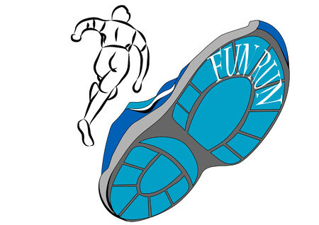 fun run  shilhouette of man and sport footwearのイラスト素材