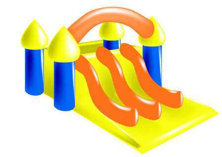 inflatable castle isolated on a white backgeoundのイラスト素材