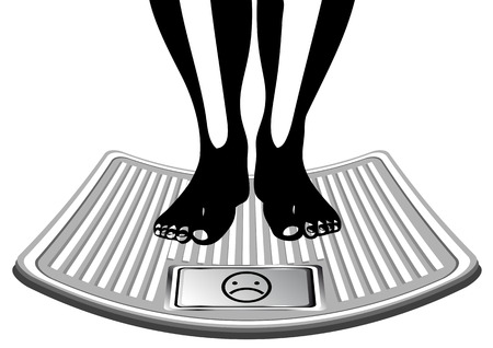 overweight  sadness balance and  obesity human legsのイラスト素材