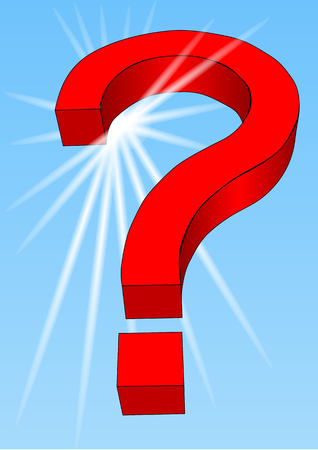 question mark against a blue sky with sunlightのイラスト素材