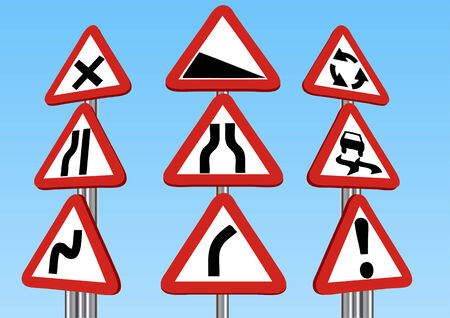 road signs agains a blue skyのイラスト素材