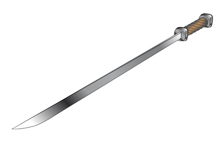 samurai sword isolated on a white backgroundのイラスト素材