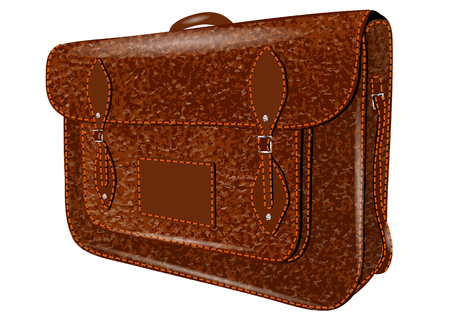 satchel  leather bag isolated on white backgroundのイラスト素材