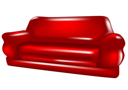 red sofa isolated on a white backgroundのイラスト素材