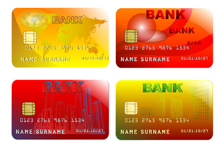 credit card  set of card isolated on whiteのイラスト素材