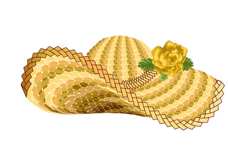 sun woman hat isolated on white backgroundのイラスト素材