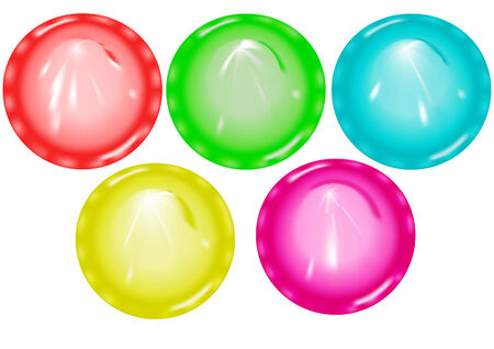condom  colorful condoms isolated on white backgroundのイラスト素材