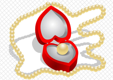 pearl and necklace  background with vector pearlsのイラスト素材