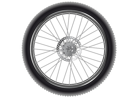 mountain bike wheel isolated on a white backgroundのイラスト素材