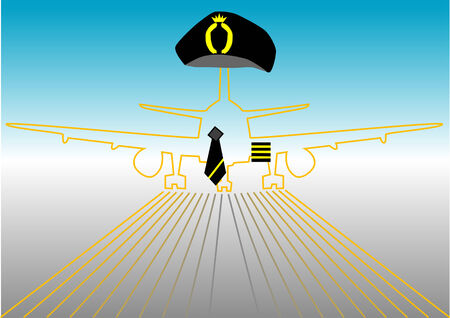 pilot and runway abstract transport aircraft simbol のイラスト素材