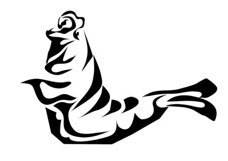 elephant seals. silhouette of animal isolated on a white backgroundのイラスト素材