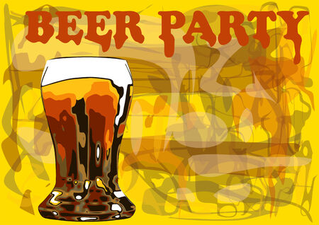 beer party  glass of abstract beer on multicolour background のイラスト素材