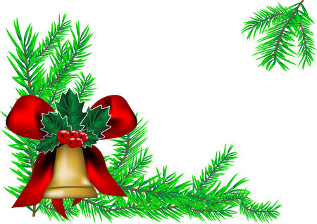 christmas bell and new year tree. Christmas backgroundのイラスト素材