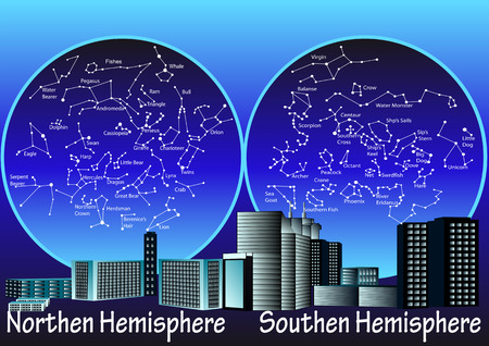 constellations of the northern and southern hemisphereのイラスト素材