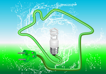 energy saving house. concept of the alternative energyのイラスト素材