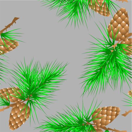 Seamless texture with fir cones. 0 EPSのイラスト素材