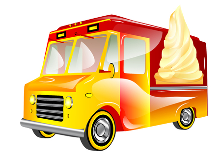 ice cream van isolated on a white backgroundのイラスト素材