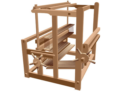 loom. old machine isolated on a white backgroundのイラスト素材