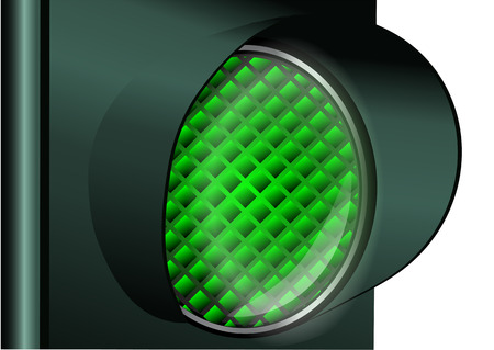 green traffic light isolated on a white backgroundのイラスト素材