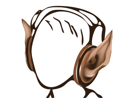 headphones as elf isoltated on white backgroundのイラスト素材