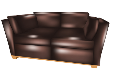 leather couch isolated on a white backgroundのイラスト素材