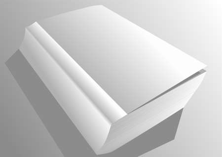 paperback book. white book on gray background with shadowのイラスト素材