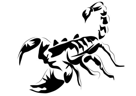 scorpion. outline animal isolated on white backgroundのイラスト素材