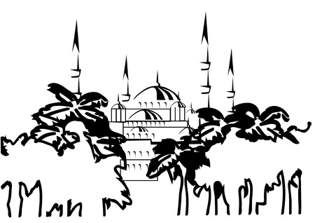 istanbul. silhouette of town isolated on a white backgroundのイラスト素材