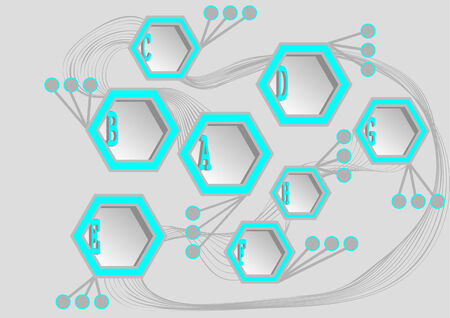 info hexagons. hexagons absteract template for infographicのイラスト素材