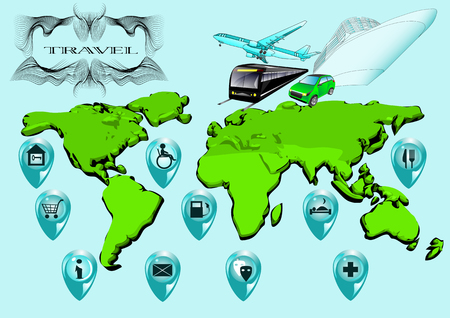 travel infographic. illustration for travel servise presentationのイラスト素材