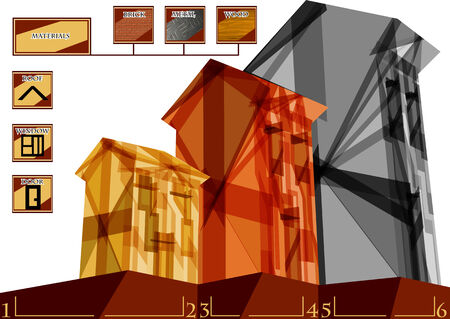 Building infographic. real estate elements for presentationのイラスト素材