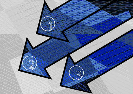 infographic background. three blue arrows on grey backgroundのイラスト素材