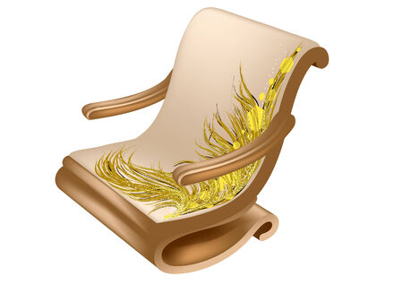 armchair for reading isolated on a white backgroundのイラスト素材