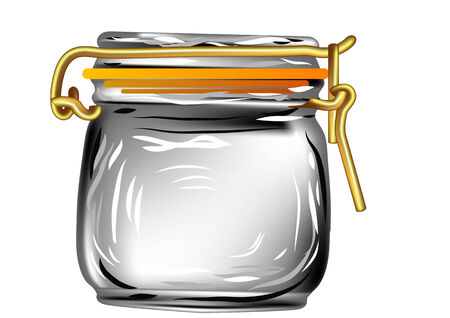 canning jar isolated on a white backgroundのイラスト素材